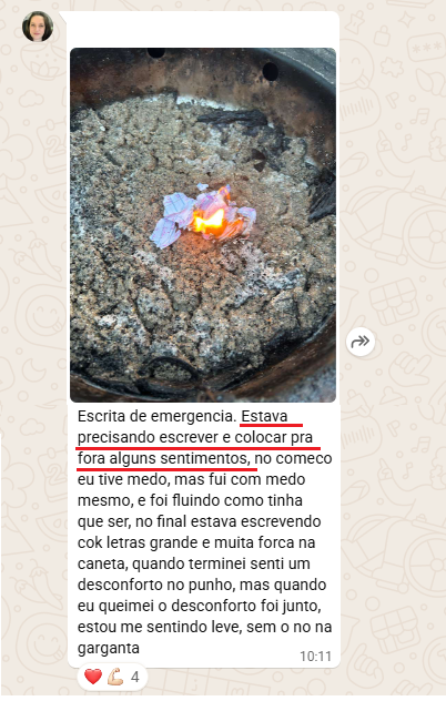 Depoimento - escrita de emergencia ritual