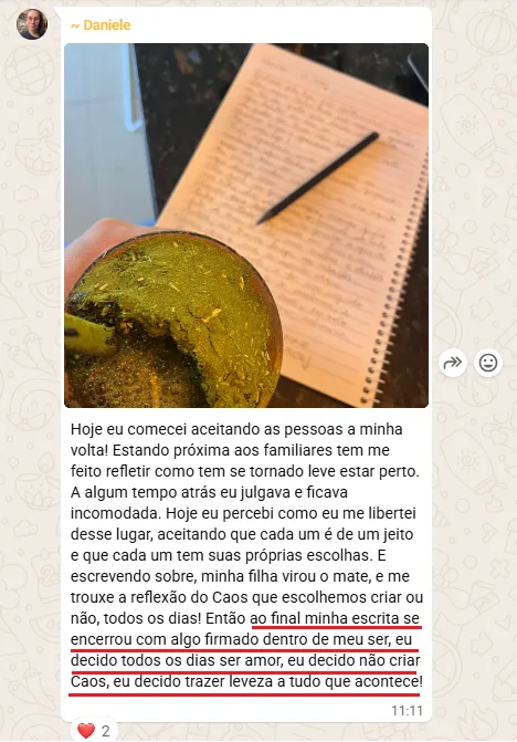 Depoimento da Daniele - libertacao e leveza