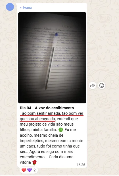 Depoimento da Ivana - voz do acolhimento